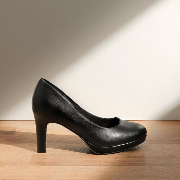 Dream Pairs Women's Black-pu Polyurethane Close Toe Low Kitten Heels Pump - Picture 2 of 7